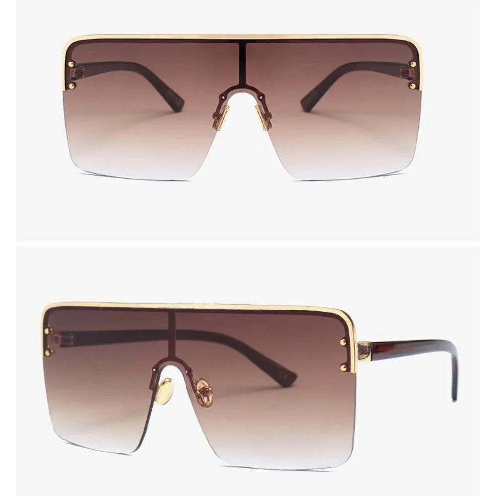 Men Streetwear Shield Flat Top Fashion‎ Shades Designer Sunglasses Rapper Bold